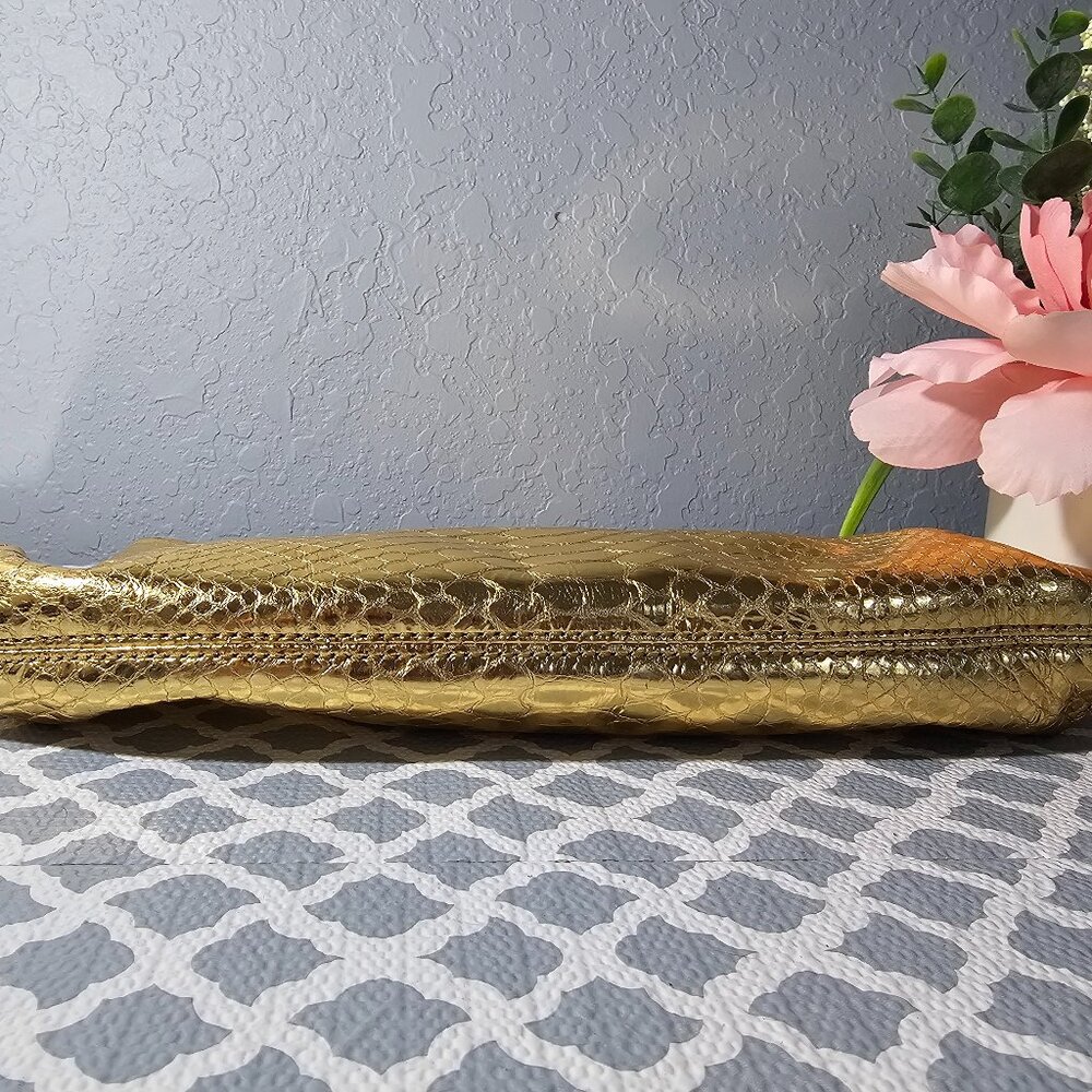Michael Kors Metallic Python Clutch – Gold Handle – EUC - Picture 8 of 9